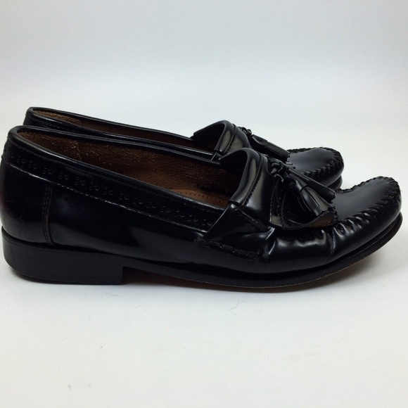 Bass Weejuns Shoes Mens  Black Tassel Loafer Class - Picture 4 of 8
